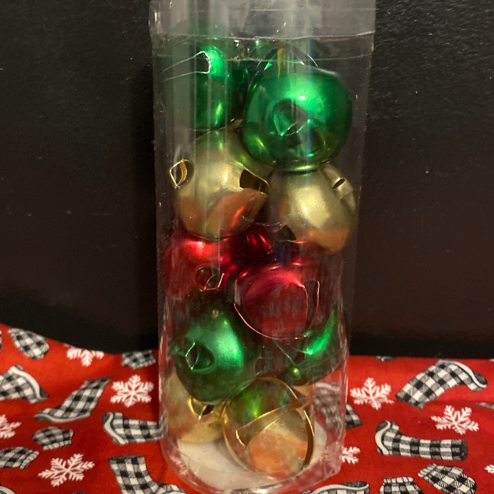 Christmas Bells Red Green Gold